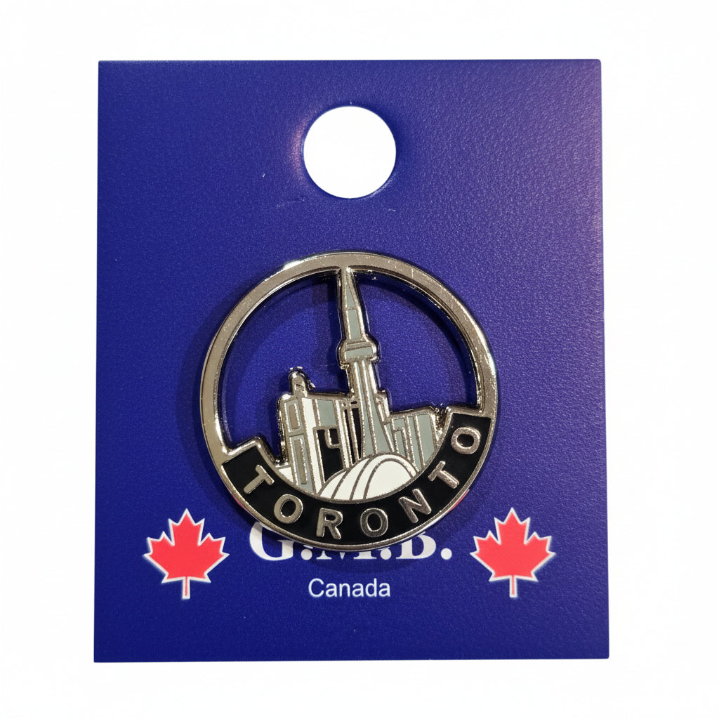 Toronto Skyline Circle Frame Enamel Lapel Pin